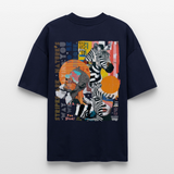 Aresia, Zebra, 1st | Blaster, Oversize Bio T-Shirt, Unisex - Navy