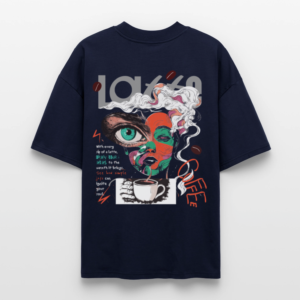 Zalzalak, Kaffee, 1st | Blaster, Oversize Bio T-Shirt, Unisex - Navy
