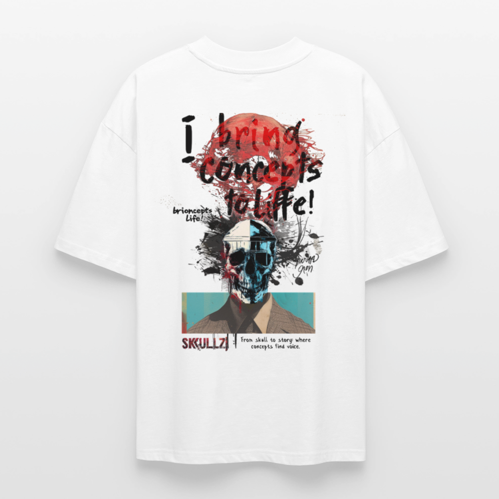 Titanis, Totenkopf, 1st | Blaster, Oversize Bio T-Shirt, Unisex - Weiß