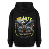 Harith, Schmetterling, 1st | Freshhood, Oversized Unisex Hoodie - Schwarz