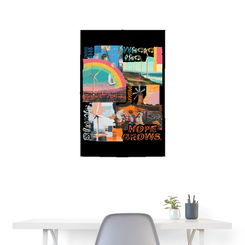 Nyxaris, Windmühle, 1st | Poster 60x90 cm - Weiß