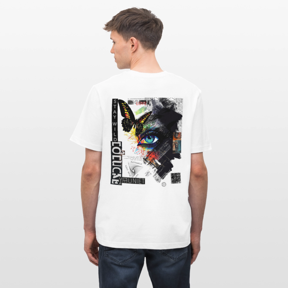 Eldorwyn, Auge, 1st | Essential, Relaxed Fit Unisex Bio T-Shirt - Weiß