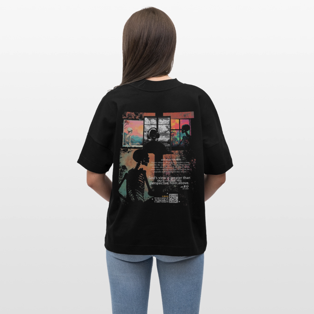 Erosan, Fenster, 1st | Blaster, Oversize Bio T-Shirt, Unisex - Schwarz