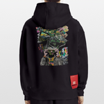 Oceani, Berge, 1st | Heavyweight Oversized Bio Hoodie, Unisex - SOLID BLACK