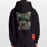 Oceani, Berge, 1st | Heavyweight Oversized Bio Hoodie, Unisex - SOLID BLACK