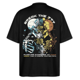 Fujin, Totenkopf, 1st | Blaster, Oversize Bio T-Shirt, Unisex - Schwarz
