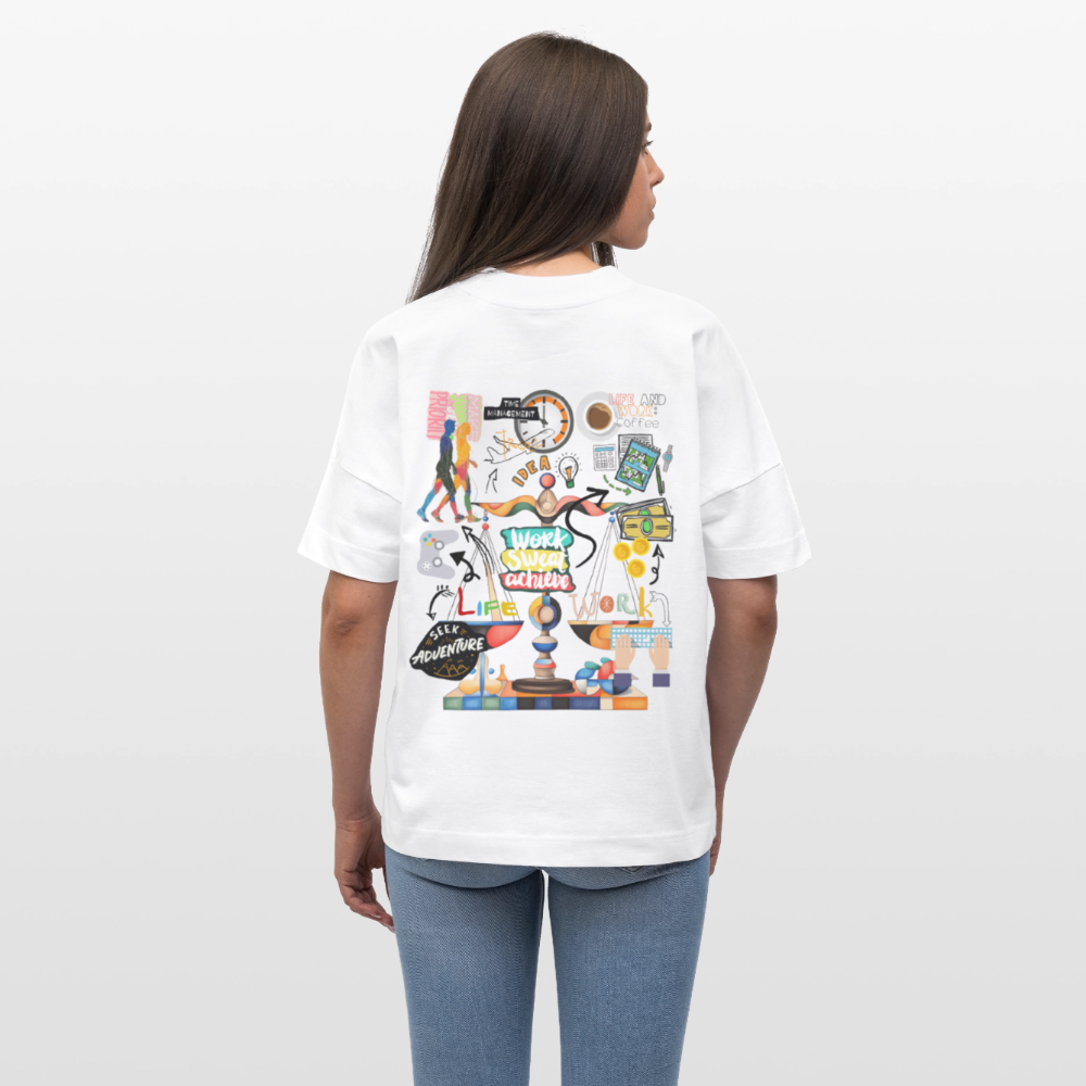 Nytheris, Waage, 1st | Blaster, Oversize Bio T-Shirt, Unisex - Weiß