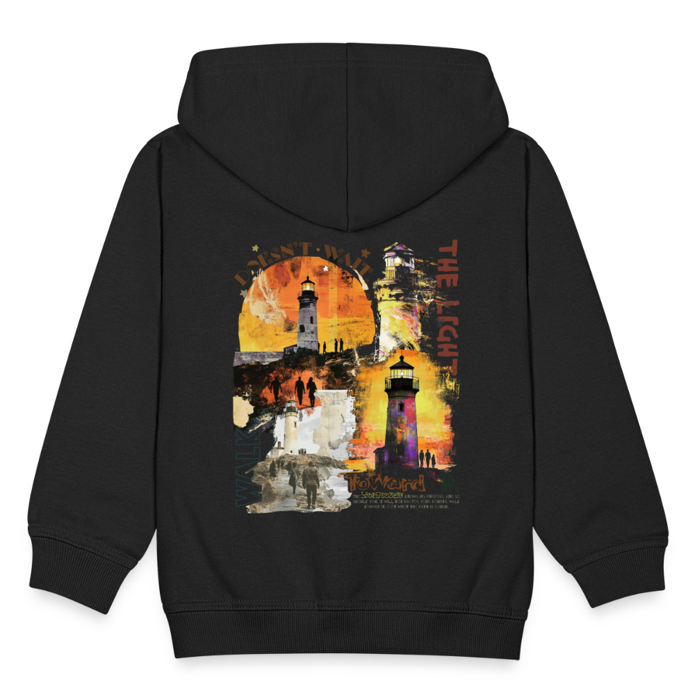 Morian, Leuchtturm, 1st | Kinder Zip Hoodie - Schwarz