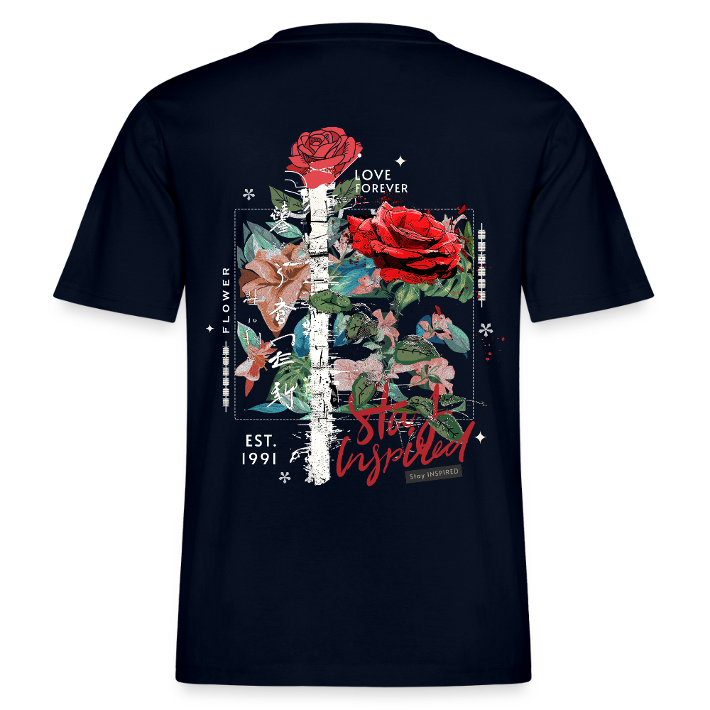 Loreley, Rose, 1st | Essential, Relaxed Fit Unisex Bio T-Shirt - Navy