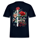 Loreley, Rose, 1st | Essential, Relaxed Fit Unisex Bio T-Shirt - Navy
