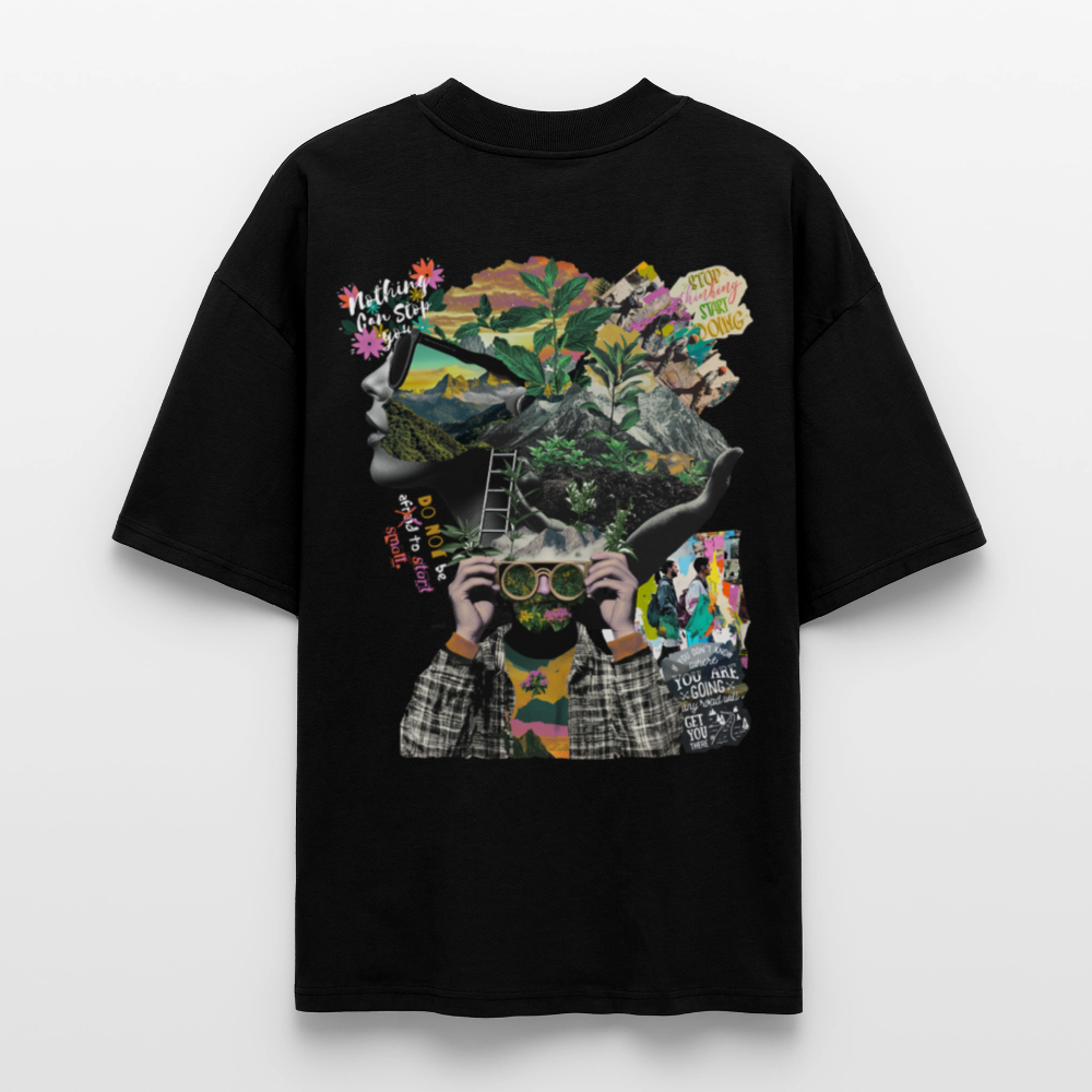 Oceani, Berge, 1st | Blaster, Oversize Bio T-Shirt, Unisex - Schwarz