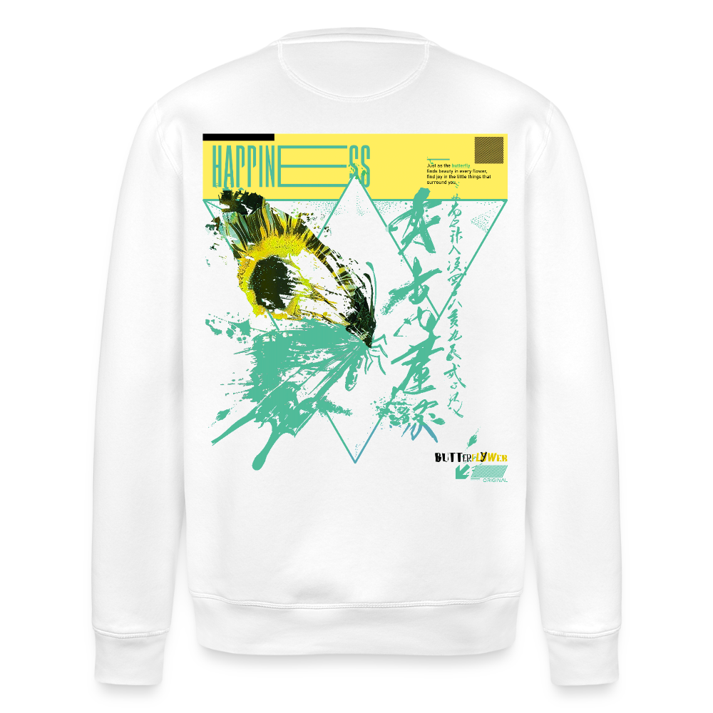Solvatrix, Schmetterling, 1st | Roller, Unisex Bio-Sweatshirt - Weiß