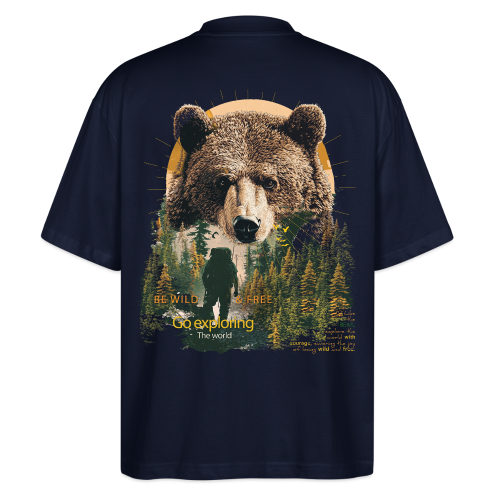 Ghadab, Bär, 1st | Blaster, Oversize Bio T-Shirt, Unisex - Navy