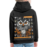 Marid, Eule, 1st | Kinder Hoodie - Schwarz