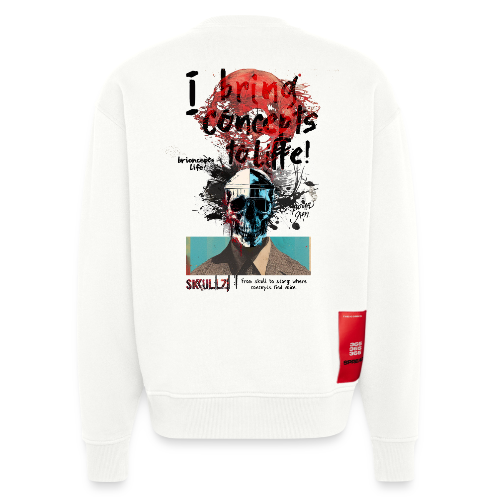 Titanis, Totenkopf, 1st | Heavyweight Oversized Bio Sweater, Unisex - OFF WHITE
