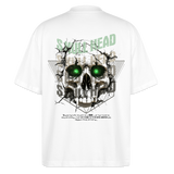 Gliesaron, Totenkopf, 1st | Blaster, Oversize Bio T-Shirt, Unisex - Weiß