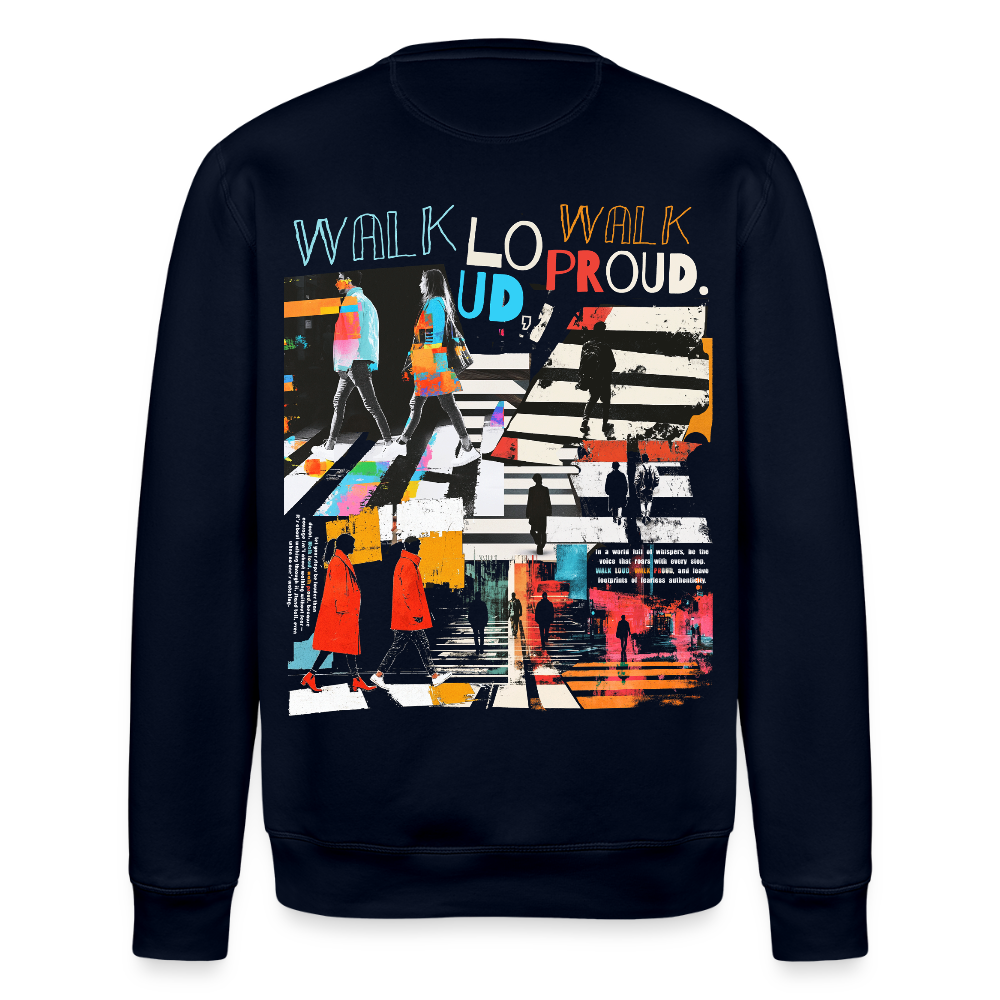 Anankean, Zebrastreifen, 1st | Roller, Unisex Bio-Sweatshirt - Navy