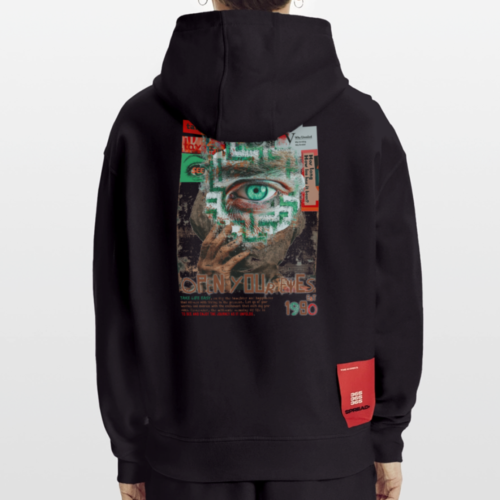 Artemis, Fantasie, 1st | Heavyweight Oversized Bio Hoodie, Unisex - SOLID BLACK
