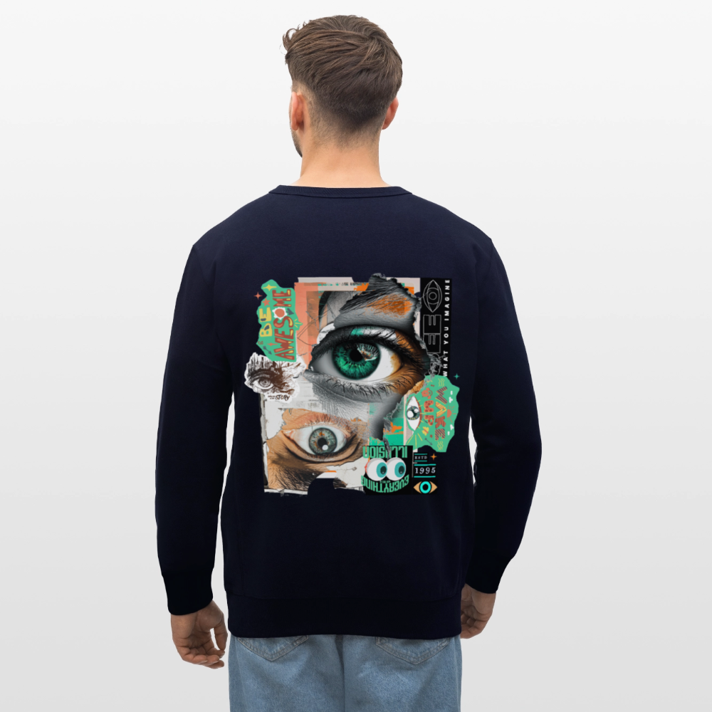 Siegfried, Augen, 1st | Roller, Unisex Bio-Sweatshirt - Navy