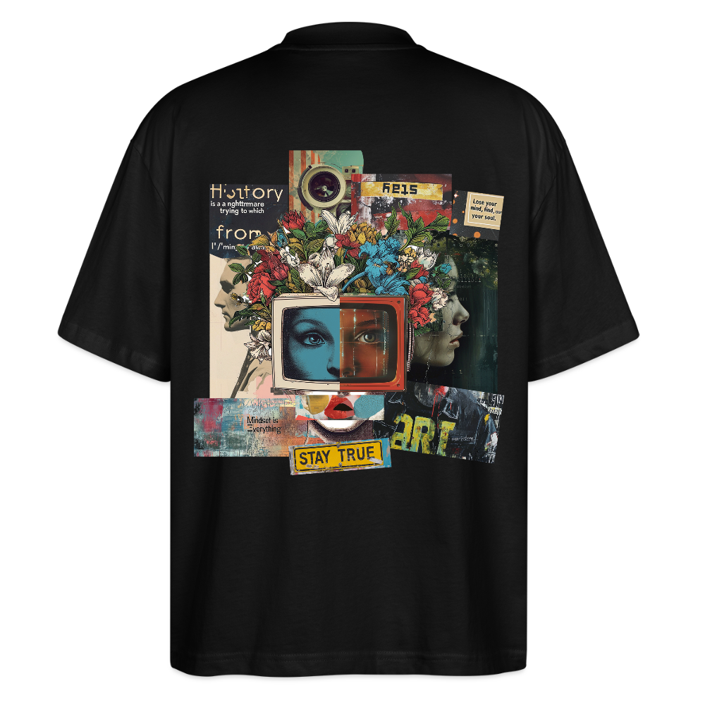 Baranê, Fernseher, 1st | Blaster, Oversize Bio T-Shirt, Unisex - Schwarz