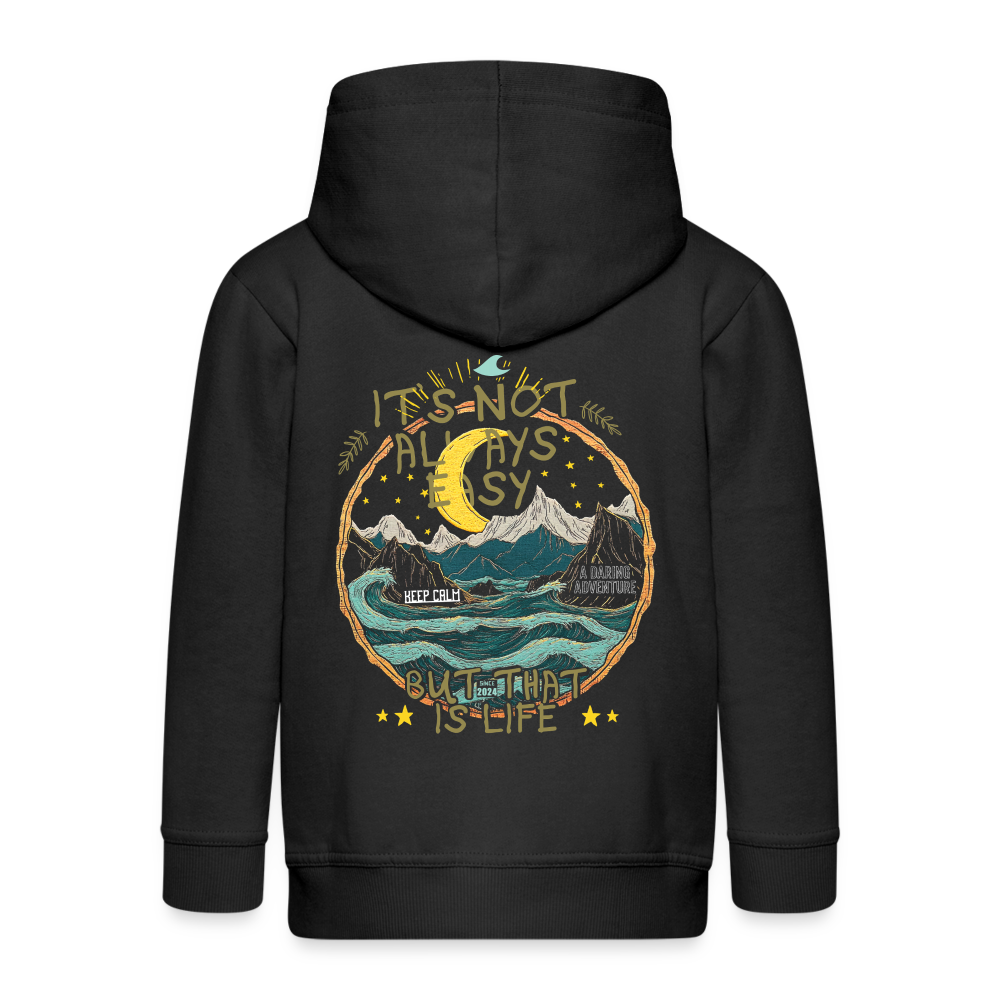 Izanami, Berge, 1st | Kinder Zip Hoodie - Schwarz