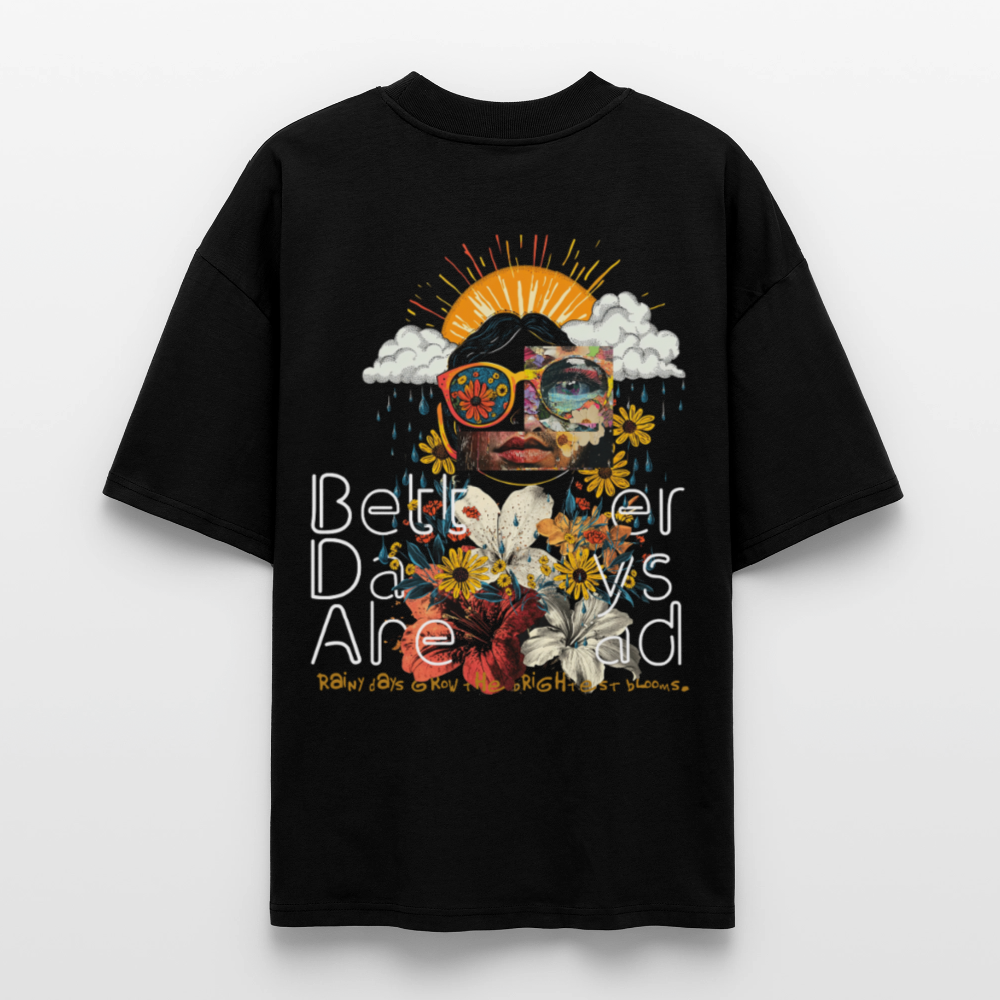Jinni, Berge, 1st | Blaster, Oversize Bio T-Shirt, Unisex - Schwarz