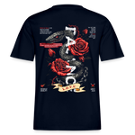 Hephani, Schlange, 1st | Essential, Relaxed Fit Unisex Bio T-Shirt - Navy
