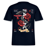 Hephani, Schlange, 1st | Essential, Relaxed Fit Unisex Bio T-Shirt - Navy