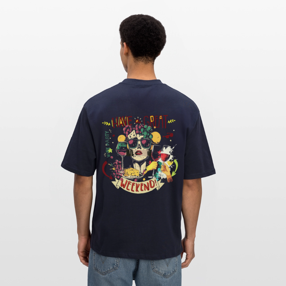 Ruh, Trauben, 1st | Breezy, Oversized Unisex T-Shirt - Navy