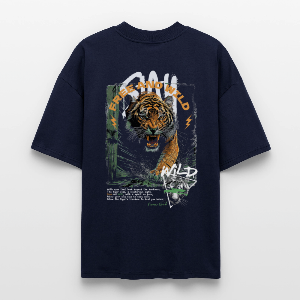 Demeter, Tiger, 1st | Blaster, Oversize Bio T-Shirt, Unisex - Navy