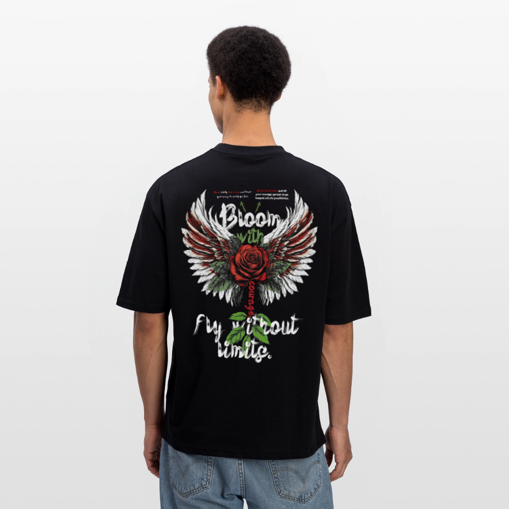 Amaterasu , Engelsflügel, 1st | Breezy, Oversized Unisex T-Shirt - Schwarz