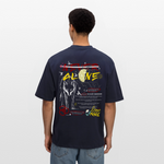 Diony, Wolf, 1st | Breezy, Oversized Unisex T-Shirt - Navy