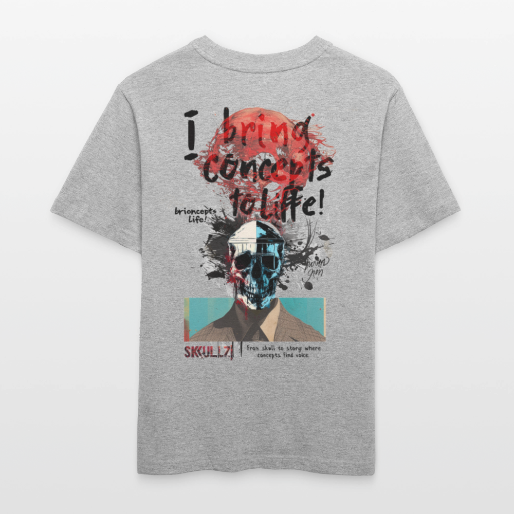 Titanis, Totenkopf, 1st | Essential, Relaxed Fit Unisex Bio T-Shirt - Grau meliert