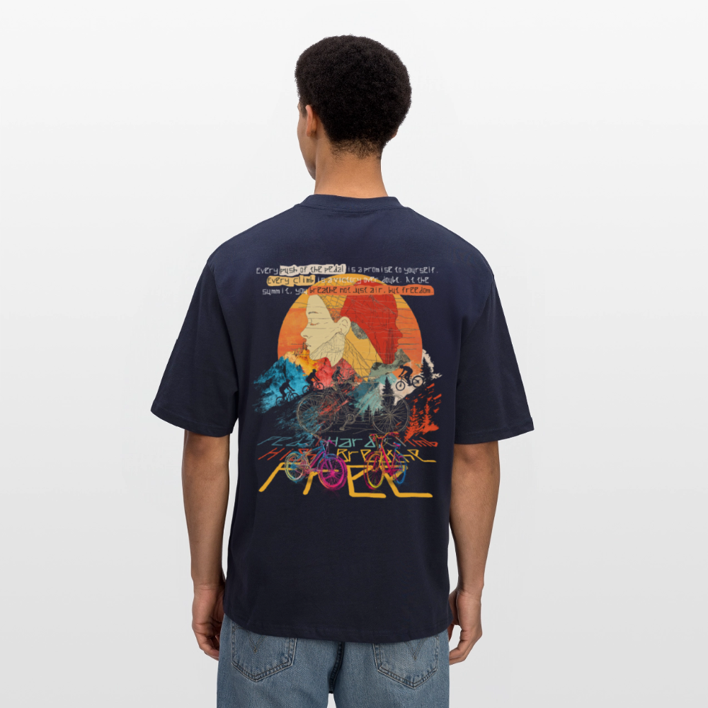Panos, Fahrrad, 1st | Breezy, Oversized Unisex T-Shirt - Navy