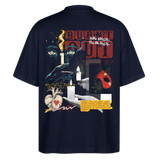 Athenia, Kerze, 1st | Blaster, Oversize Bio T-Shirt, Unisex - Navy