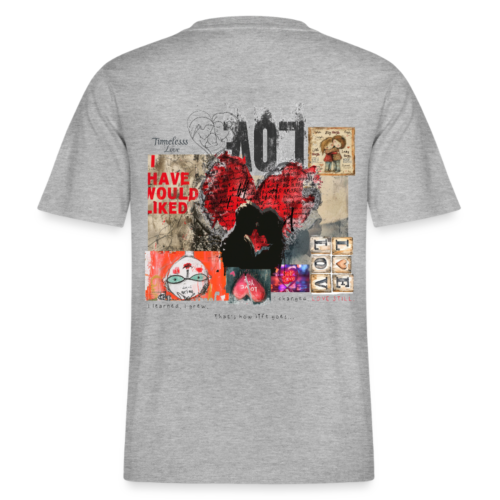 Galevar, Liebe, 1st | Essential, Relaxed Fit Unisex Bio T-Shirt - Grau meliert
