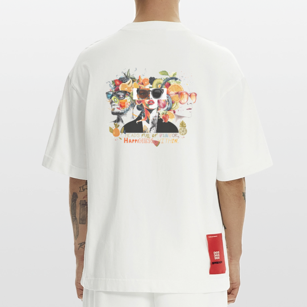 Sylvaris, Gesichter, 1st | Heve, Heavyweight Oversized Bio T-Shirt, Unisex - OFF WHITE