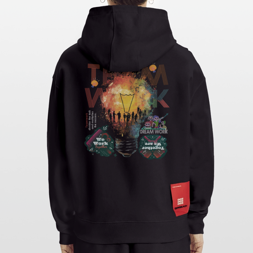 Inari, Glühbirne, 1st | Heavyweight Oversized Bio Hoodie, Unisex - SOLID BLACK