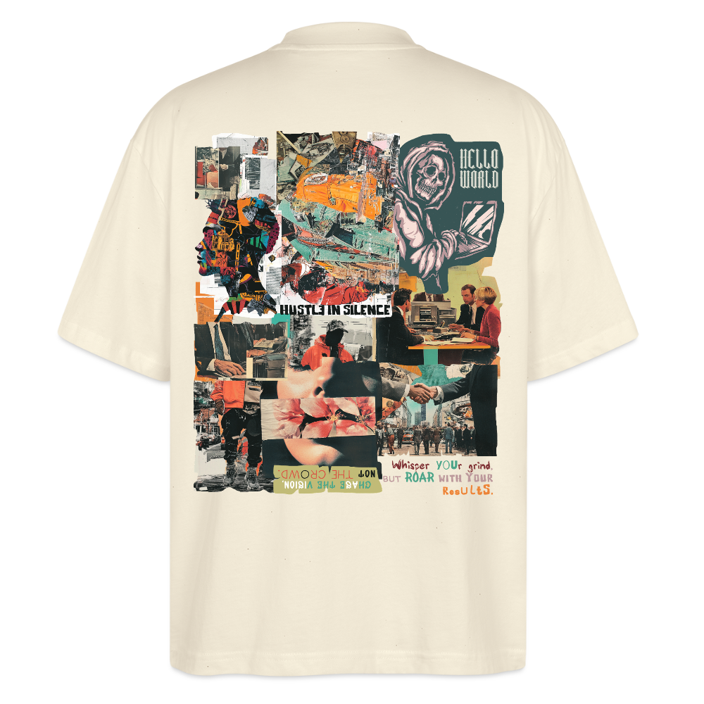 Aurelion, Office, 1st | Blaster, Oversize Bio T-Shirt, Unisex - Weißgrau