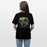 Harith, Schmetterling, 1st | Essential, Relaxed Fit Unisex Bio T-Shirt - Schwarz