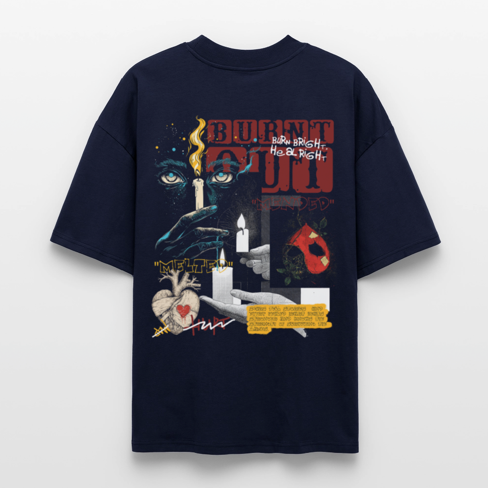 Athenia, Kerze, 1st | Blaster, Oversize Bio T-Shirt, Unisex - Navy