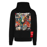 Nezha, Drache, 1st | Heavyweight Oversized Bio Zip Hoodie, Unisex - SOLID BLACK