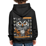 Marid, Eule, 1st | Kinder Hoodie - Schwarz