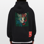 Irise, Leopard, 1st | Heavyweight Oversized Bio Hoodie, Unisex - SOLID BLACK