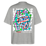 Raijin, Kassetten, 1st | Blaster, Oversize Bio T-Shirt, Unisex - Grau meliert