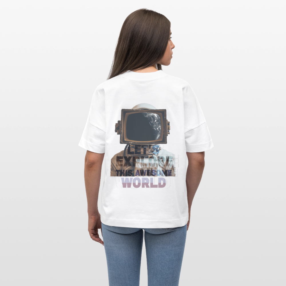 Denebris, Astronaut, 1st | Blaster, Oversize Bio T-Shirt, Unisex - Weiß