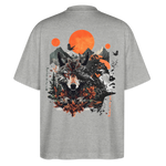 Vaermundis, Wolf, 1st | Blaster, Oversize Bio T-Shirt, Unisex - Grau meliert