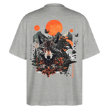 Vaermundis, Wolf, 1st | Blaster, Oversize Bio T-Shirt, Unisex - Grau meliert