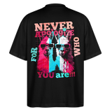 Tenjin, Alpaka, 1st | Blaster, Oversize Bio T-Shirt, Unisex - Schwarz