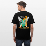 Azazîl, Schmetterling, 1st | Essential, Relaxed Fit Unisex Bio T-Shirt - Schwarz